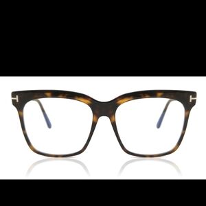TOM FORD TF5768-B 052 tortoise Shell Square Glasses, Polished Havana- Gold.